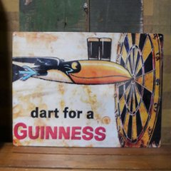 ギネスビール　インテリア メタルサイン DART FOR A GUINNESS ブリキ看板　アメリカン雑貨の画像