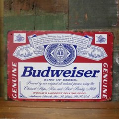 バドワイザー アメリカンサインボード BUDWEISER ブリキ看板　アメリカン雑貨の画像