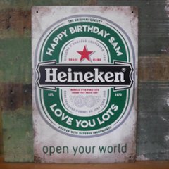 ハイネケン アメリカンサインボード  Heineken ブリキ看板　アメリカン雑貨の画像