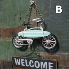 ビーチクルーザー サイン看板 自転車　サーフボード 【WELCOME】ウエルカム　アメリカン雑貨画像