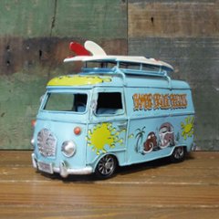 フォルクスワーゲンタイプ SURF バス フォトフレーム 自動車 ブリキのおもちゃ アメリカン雑貨画像