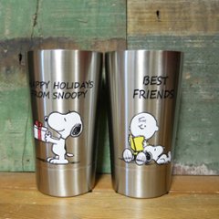 スヌーピー 二重タンブラー PEANUTS SNOOPY 保温 保冷 ステンレス コップ　アメリカン雑貨　の画像