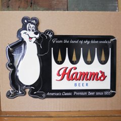 エンボスメタルサインプレート Hamm'r BEAR MINI  BEER アメリカ フード系 看板 ブリキ看板　アメリカン雑貨の画像