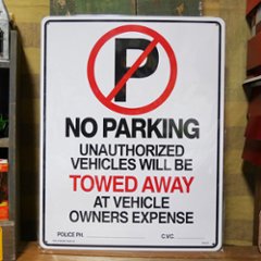 プラスチック サインプボード  NO PARKING 看板 インテリア 駐車禁止 アメリカン雑貨の画像