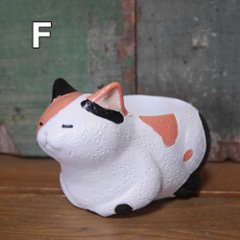 くつろぎ猫 リトルレジンポット プランター 鉢 グリーンポット ガーデニング雑貨画像