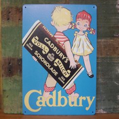 CADBURY'S SHOKOLADE アメリカン ティンサイン A4 インテリア キャドバリー ビンテージ ブリキ看板の画像