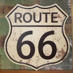 ルート66 アンティークプレート ROUTE66 ブリキ看板ホワイト US66 アメリカン雑貨の画像