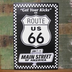 ルート66 アンティークプレート ROUTE66 ブリキ看板MAIN STREET  アメリカン雑貨の画像