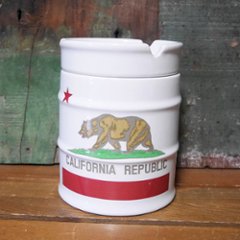 ドラム缶灰皿 カリフォルニア アメリカン卓上灰皿 陶器製灰皿  アメリカン雑貨の画像