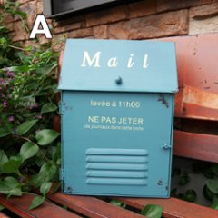 アンティークタイプ ポスト メタルスリムポスト 郵便受け MAILBOX　カントリー雑貨　　画像