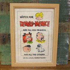 アメリカンコミック インテリアピクチャー ポスター フレームDENNIS THE MENACE レトロ アメリカンポスター インテリア額画像