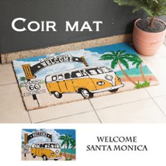 WELCOME SANTA MONICA コイヤーマット ハワイアン　ウェルカム 玄関マット アメリカン雑貨画像