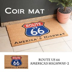 ROUTE66 AMERICA'S HIGHWAY-2 コイヤーマット ルート66　玄関マット アメリカン雑貨画像