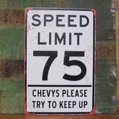 SPEED LIMIT 75 アメリカン サインボード A4 インテリア 速度制限75マイル サインプレート ブリキ看板 アメリカン雑貨の画像