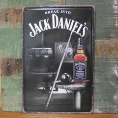 ジャックダニエル　エンボス看板 JACK DANIEL'S　ティンサイン　アメリカン雑貨の画像