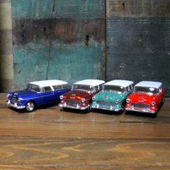  シボレー ノマド 1955 ホワイトルーフ Chevy Nomad 1/40　レトロミニカー アメリカン雑貨の画像