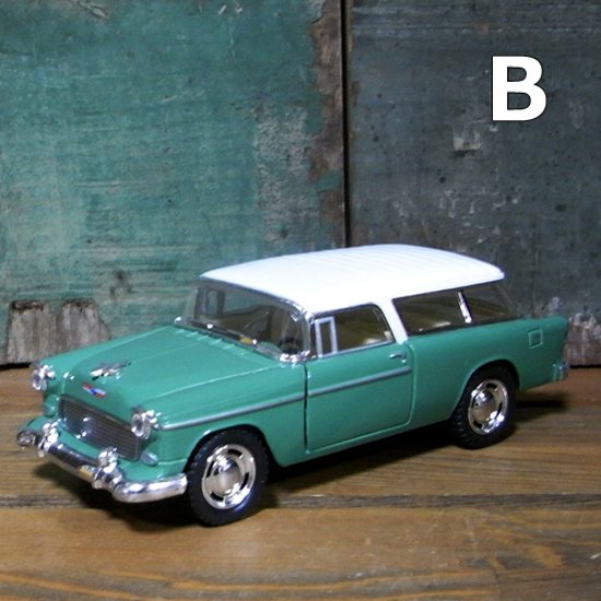  シボレー ノマド 1955 ホワイトルーフ Chevy Nomad 1/40　レトロミニカー アメリカン雑貨画像