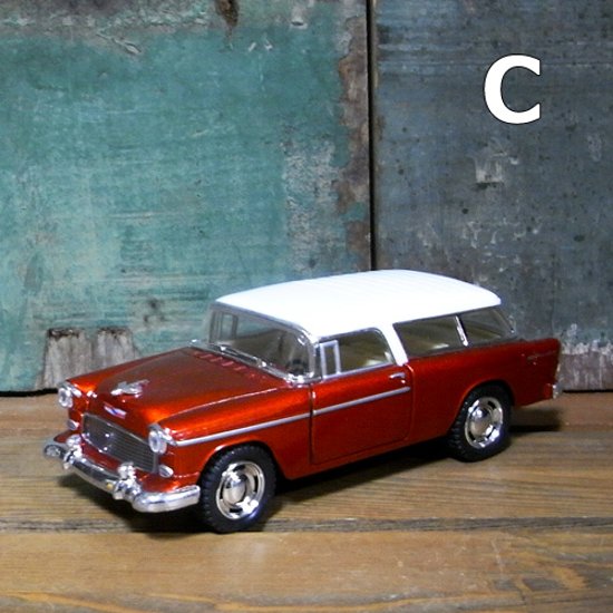  シボレー ノマド 1955 ホワイトルーフ Chevy Nomad 1/40　レトロミニカー アメリカン雑貨画像