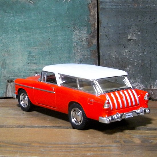  シボレー ノマド 1955 ホワイトルーフ Chevy Nomad 1/40　レトロミニカー アメリカン雑貨画像