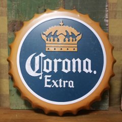 コロナビール 王冠型 ブリキ看板 インテリア メタルサインプレート Corona アメリカン雑貨の画像