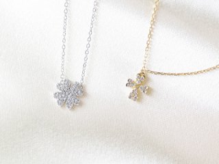 fourheartclover necklace k18wg/diamond(フォーハートクローバー ネックレス k18ホワイトゴールド/ダイア)画像