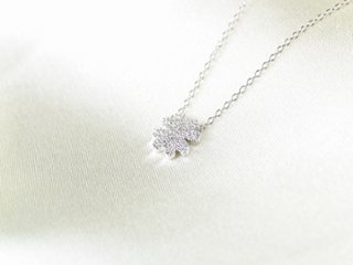 fourheartclover necklace k18wg/diamond(フォーハートクローバー ネックレス k18ホワイトゴールド/ダイア)画像