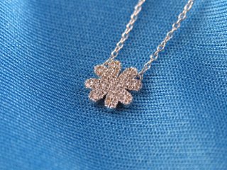 fourheartclover necklace k18wg/diamond(フォーハートクローバー ネックレス k18ホワイトゴールド/ダイア)画像