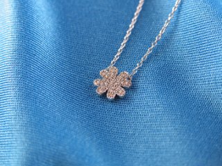 fourheartclover necklace k18wg/diamond(フォーハートクローバー ネックレス k18ホワイトゴールド/ダイア)画像