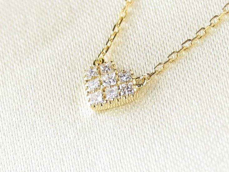 princesspaveheart necklace k18yg/diamond(プリンセスパヴェハート ネックレス k18イエローゴールド/ダイア)画像