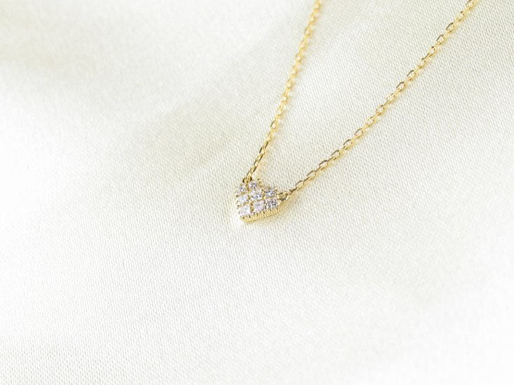 princesspaveheart necklace k18yg/diamond(プリンセスパヴェハート ネックレス k18イエローゴールド/ダイア)画像