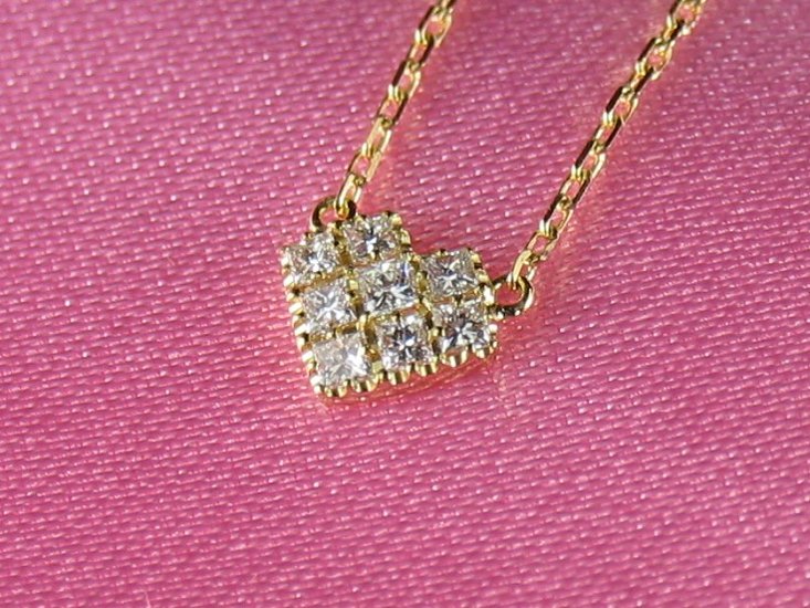 princesspaveheart necklace k18yg/diamond(プリンセスパヴェハート ネックレス k18イエローゴールド/ダイア)画像