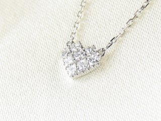 princesspaveheart necklace pt/diamond(プリンセスパヴェハート ネックレス プラチナ/ダイア)画像