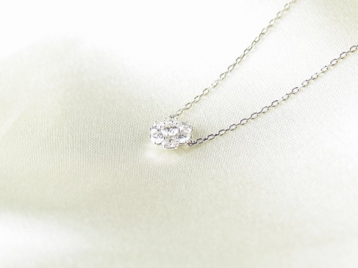 ovalbouquet necklace pt/diamond(オーバルブーケ ネックレス プラチナ/ダイア)画像