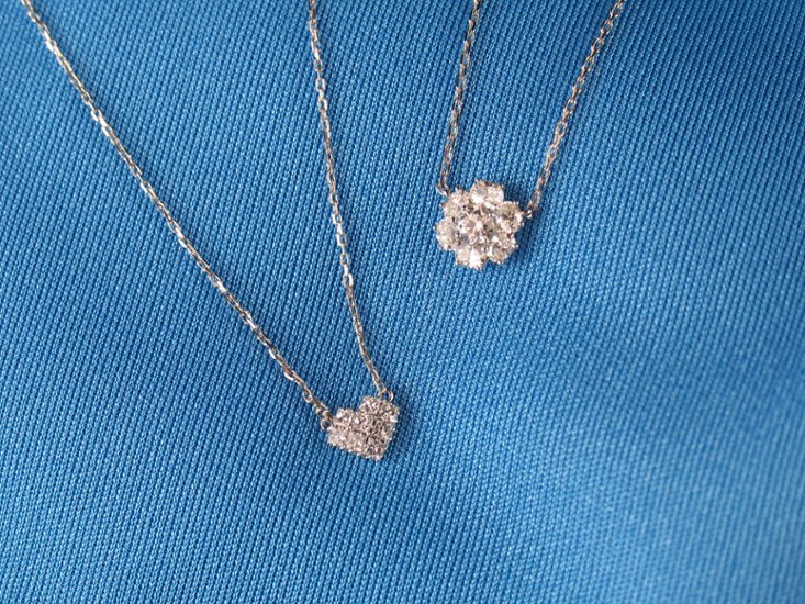 ovalbouquet necklace pt/diamond(オーバルブーケ ネックレス プラチナ/ダイア)画像