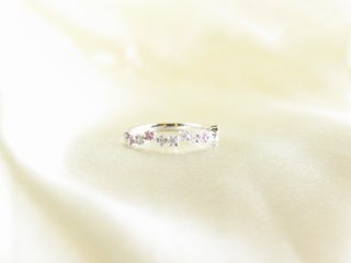 flowerpicked pinkyring pt/diamond&pinksapphire(フラワーピックド ピンキーリング プラチナ/ダイア&ピンクサファイア)画像