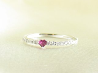 heartrubyvinesetting pinkyring pt/diamond&ruby(ハートルビーバインセッティング ピンキーリング プラチナ/ダイア&ルビー)画像