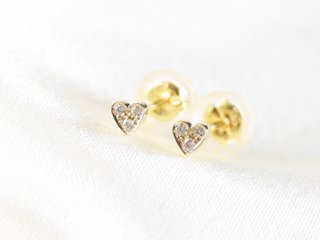 toranpu D heart pierce k18yg/diamond(トランプ D ハート ピアス k18イエローゴールド/ダイア)画像