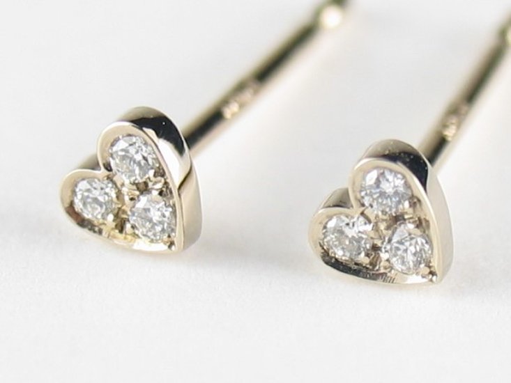 toranpu D heart pierce k18wg/diamond(トランプ D ハート ピアス k18ホワイトゴールド/ダイア)画像