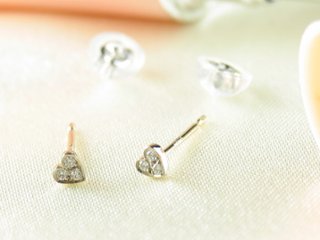 toranpu D heart pierce k18wg/diamond(トランプ D ハート ピアス k18ホワイトゴールド/ダイア)の画像