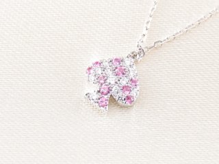 spadepave necklace k18wg/diamond&pinksapphire(スペードパヴェ ネックレス k18ホワイトゴールド/ダイア&ピンクサファイア)の画像