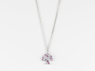 spadepave necklace k18wg/diamond&pinksapphire(スペードパヴェ ネックレス k18ホワイトゴールド/ダイア&ピンクサファイア)画像