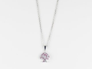 spadepave charmnecklace k18wg/diamond&pinksapphire(スペードパヴェ チャームネックレス k18ホワイトゴールド/ダイア&ピンクサファイア)画像