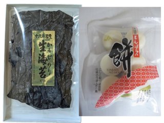 【ワタエー】天然十六島のり生海苔＆頓原の餅セットの画像