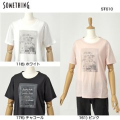 サムシング something モノトーンフォト半袖Tシャツ ST610の画像