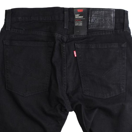 LEVI'S（リーバイス）510スリムテーパード、05510-0414 BIG E RED TAB 　2WAYブラックストレッチデニム　画像