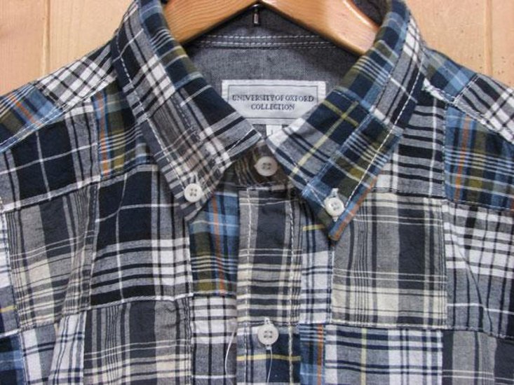UNIVERSITY OF OXFORD COLLECTION ユニバーシティー オブ オックスフォード　パッチワークマドラスBDシャツ 半袖シャツ　0701-83015画像
