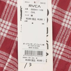 RVCA BB041-128 ワンナップ チェック 半袖シャツ オープンシャツ チェリー チェック ガーゼ調素材　画像