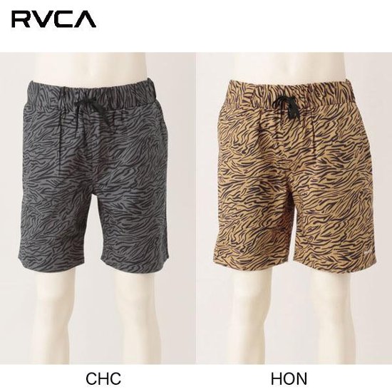 RVCA BA041-621 RESTLESS SHORT ウォークショーツ ゼブラ柄 HONブラウン/CHCチャコール画像