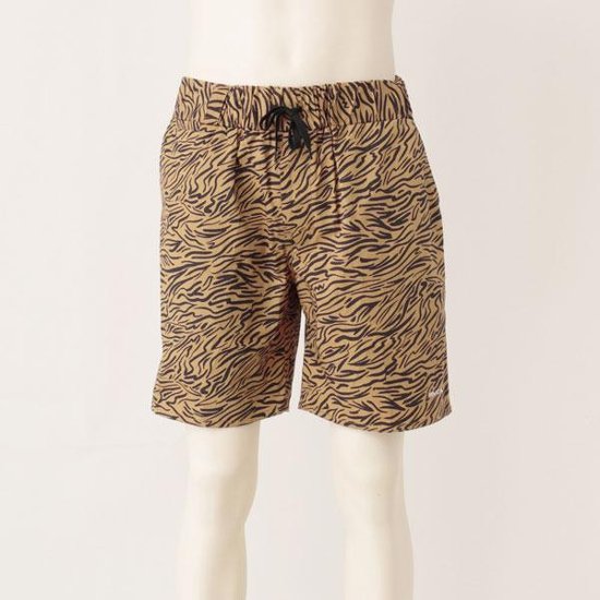 RVCA BA041-621 RESTLESS SHORT ウォークショーツ ゼブラ柄 HONブラウン/CHCチャコール画像