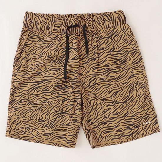 RVCA BA041-621 RESTLESS SHORT ウォークショーツ ゼブラ柄 HONブラウン/CHCチャコール画像